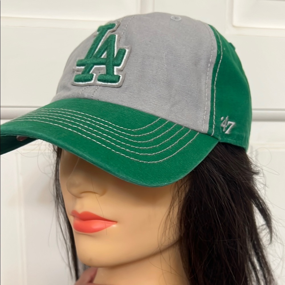 47 Brand Gray and Green LA Baseball Cap